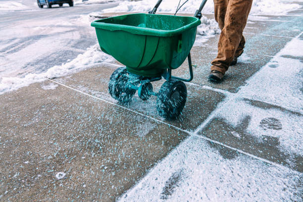 Salt and deicing on pavement