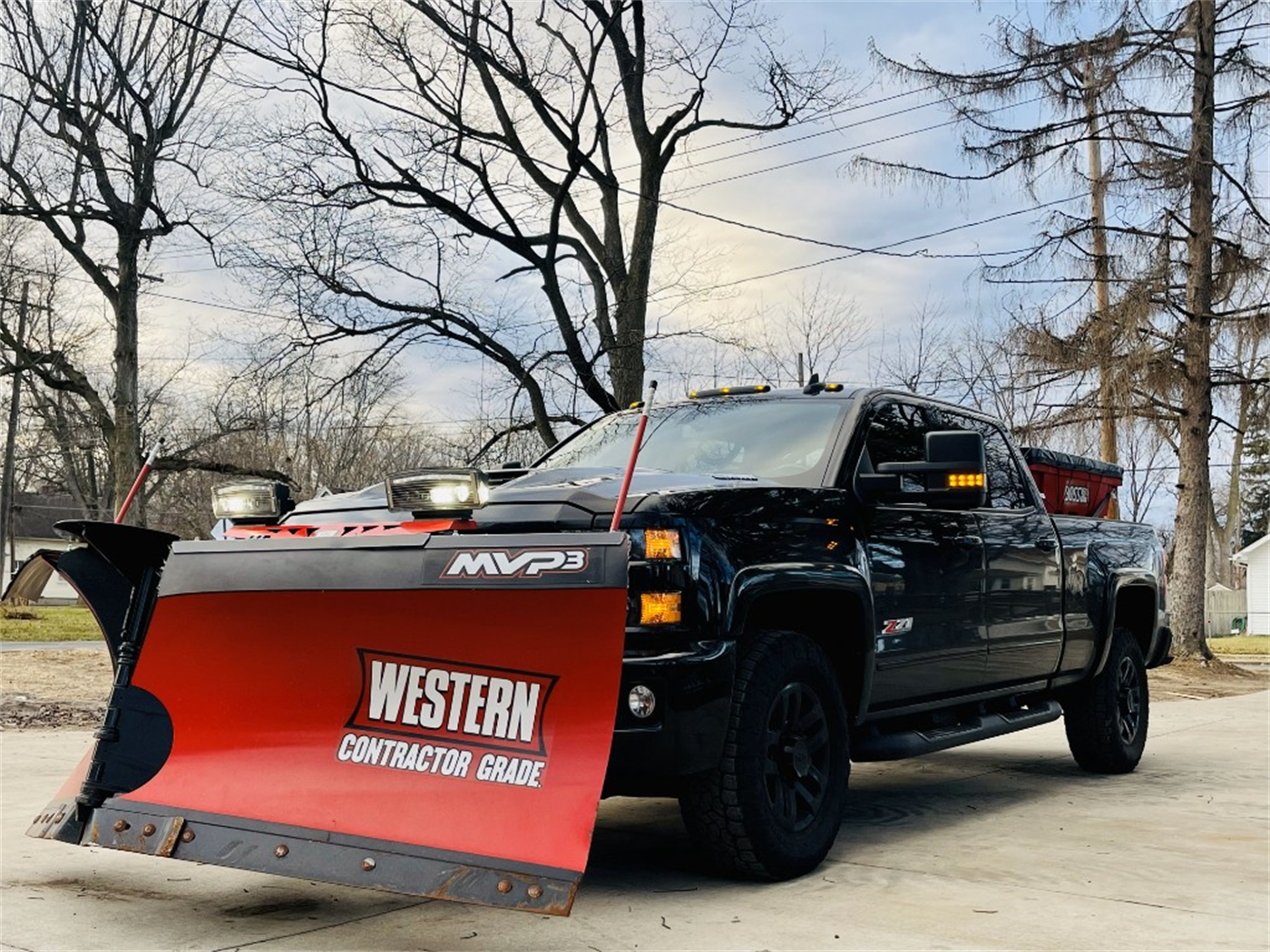 Snow plowing on a street or driveway